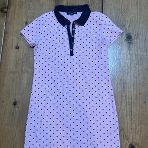 Tommy Hilfiger Pink Polo Dress with Navy Blue Dots